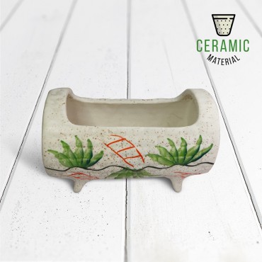 Long Ceramic Pot with Design