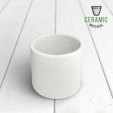 Thick Round Ceramic Pot White