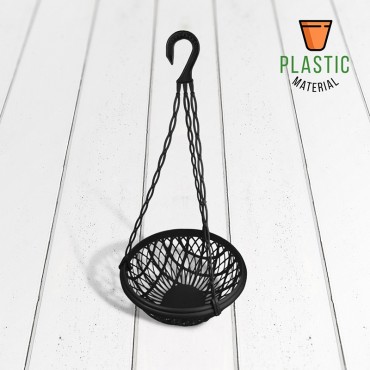 Round Hanging Planter Black